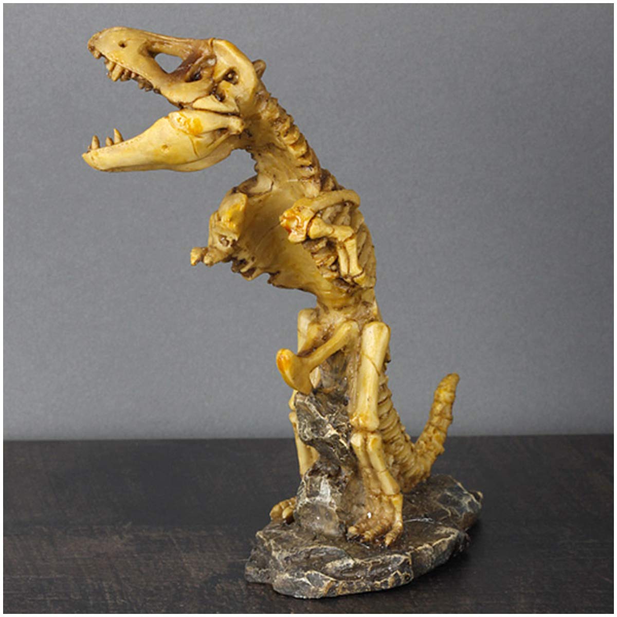 Jurassic-Dinosaurier-Statue, Dinosaurier-Harzmodell, Dinosaurierskelett, Tiermodell – Simuliertes Skelett-Harz-Fossil-Probenmodell – Harzhandwerk, Persönlichkeitsdekorati(Tyrannosaurus)