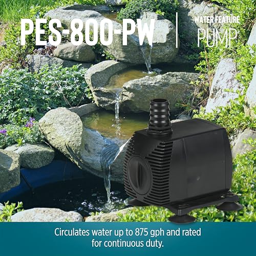 Image of Little Giant PES-800-PW 115-Volt, 875 GPH Magnetic Drive Fountain /Pond Pump with 15-Ft. Cord, Black, 566721