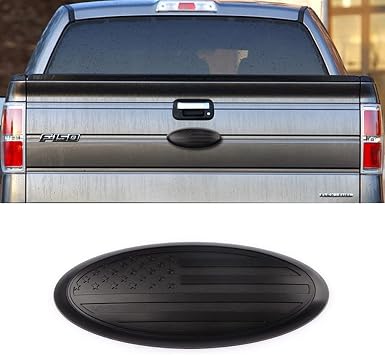 for Ford Emblem, 7 Inch F150 Front Grill Rear Tailgate Black American Flag Emblem, Decal Badge Nameplate for 04-10 Explorer 03-06 Expedition 07-14 Edge 07-12 Fusion 08-15 F150 F250 F350 etc