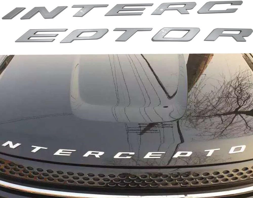 F-IC Graphite Grey Explorer Crown Police Victoria Interceptor Hood Emblem Letters for Ford SUVs