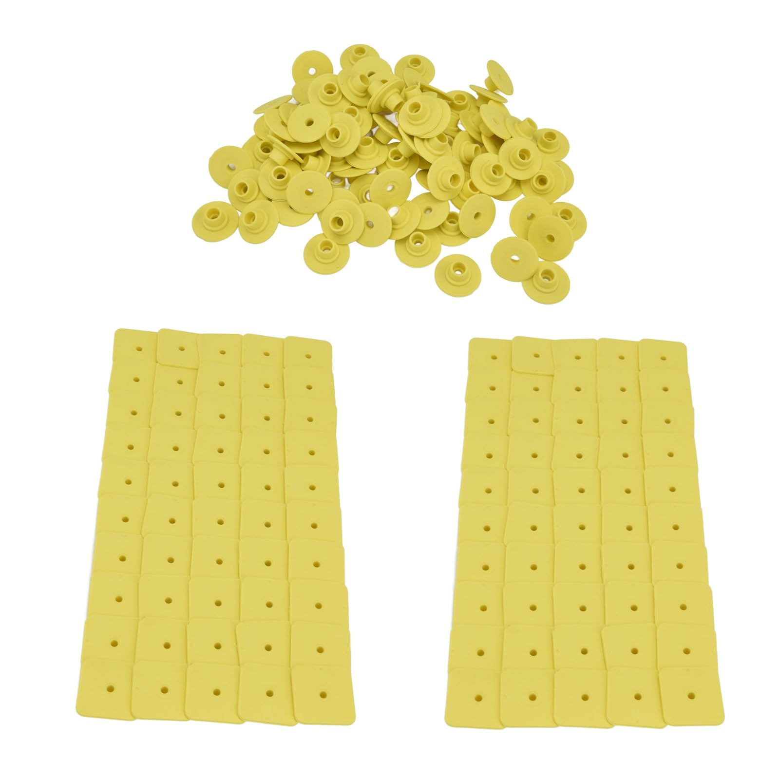 Set di Marcatori di Etichette per Orecchie di Bestiame Gialle Durevoli Facile Identificazione e Prevenzione dei Furti 100 Set
