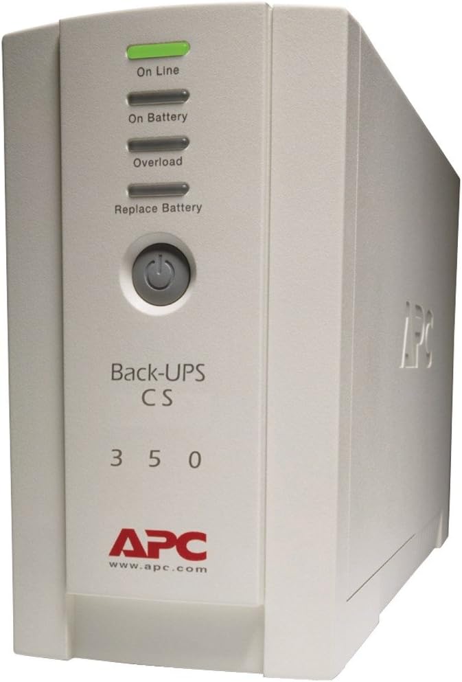 APC BK350 Back-UPS System front view with status indicators and power button