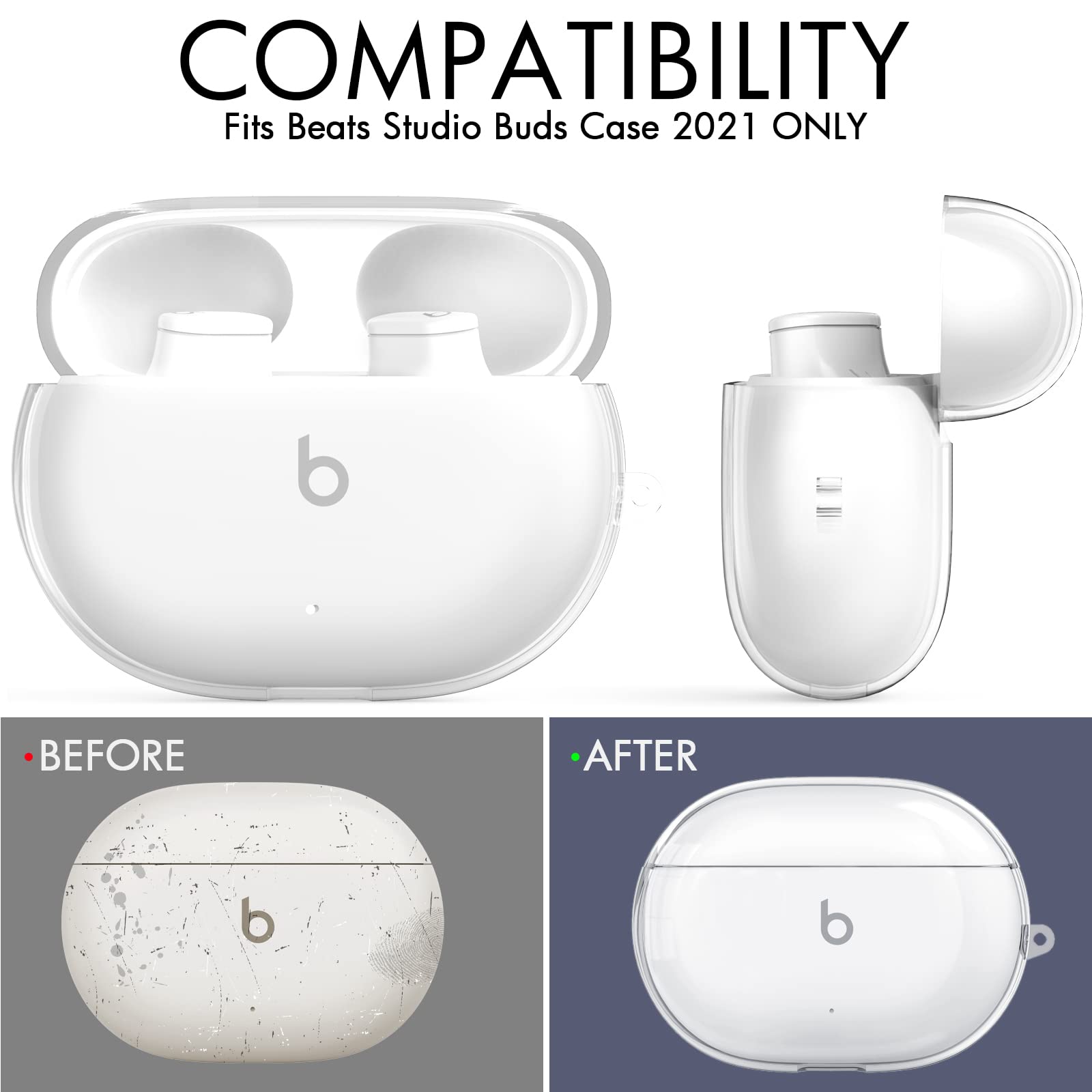 Amazon.com: NIUTRENDZ Clear Case for Beats Studio Buds Case Soft