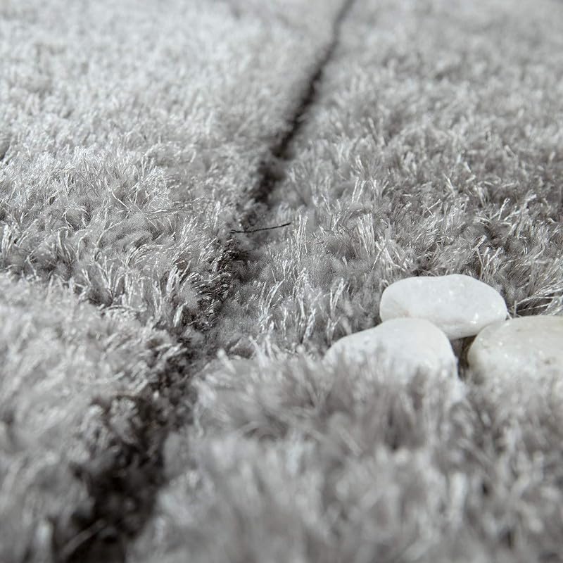 Image of Shaggy Carpet for Living Room Bedroom 2X6 FEET Fluffy Plush Area Rug, Thick Fur Floor Carpet Modern Cozy Rug for Home Decor, Kids Room Bedside Hall, Durable Comfortable Shaggy Rug (Charcoal-Heart)