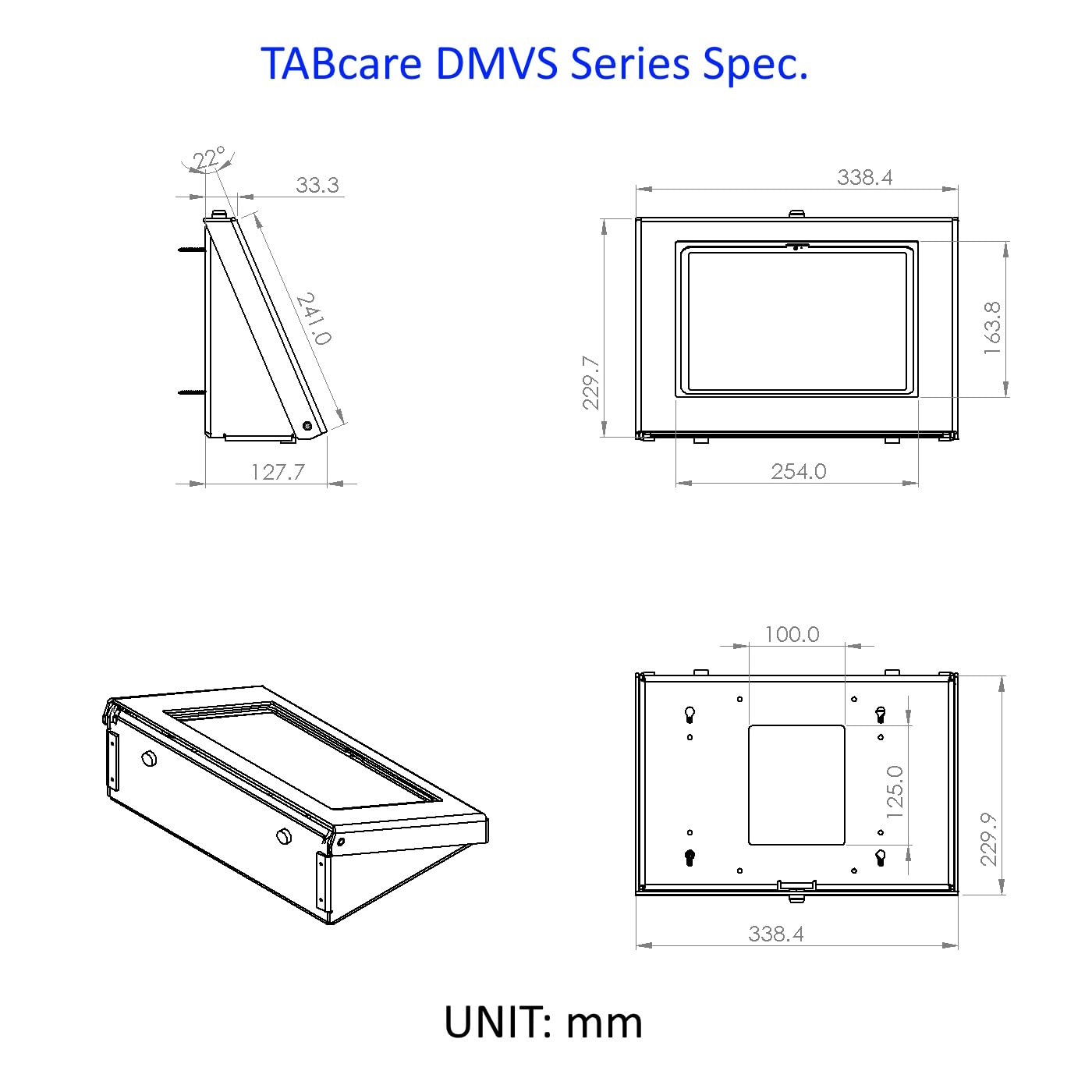 TABcare Easy Wall Mount Security Tablet Kiosk for iPad 10 10.9
