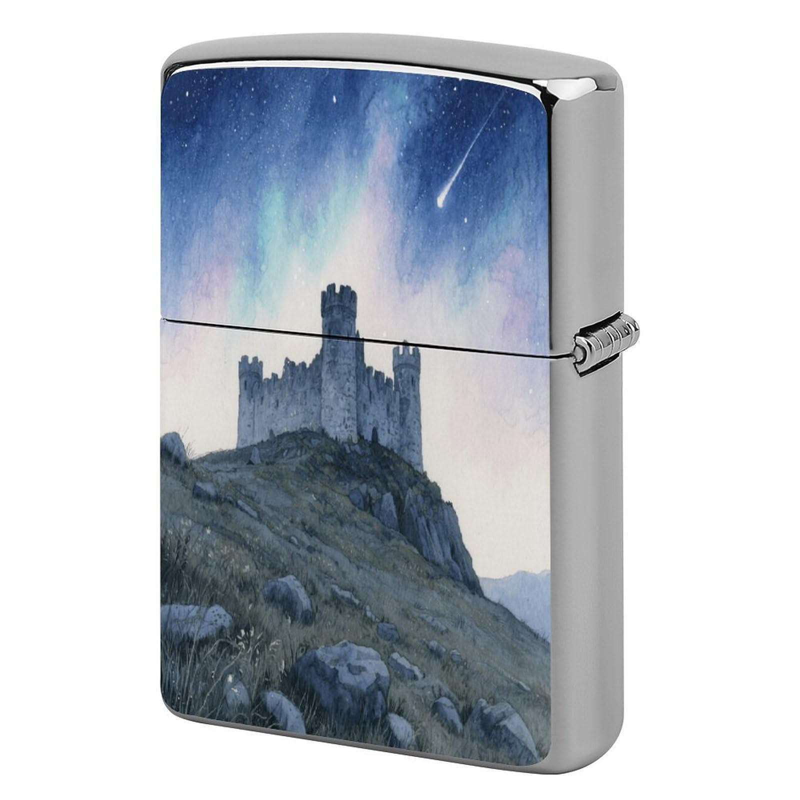 Fekiloot Style Hilltop Castle Lighter Case Cover Metal Lighter Case