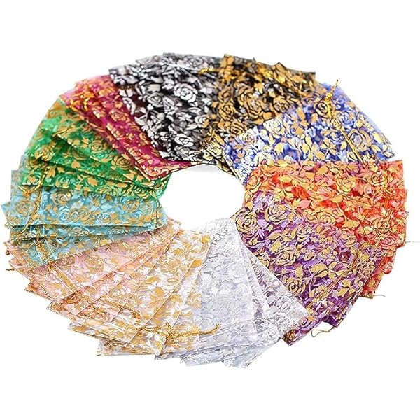HM Orgenza Potli Bags for Women, Batva, Royal Clutch Batwa Bag, Bridal Potli Bag, Return Gift Bags, Shagun, Dryfruit Bag, Party Favour Bags, 4x5 Cm, Pack of 10