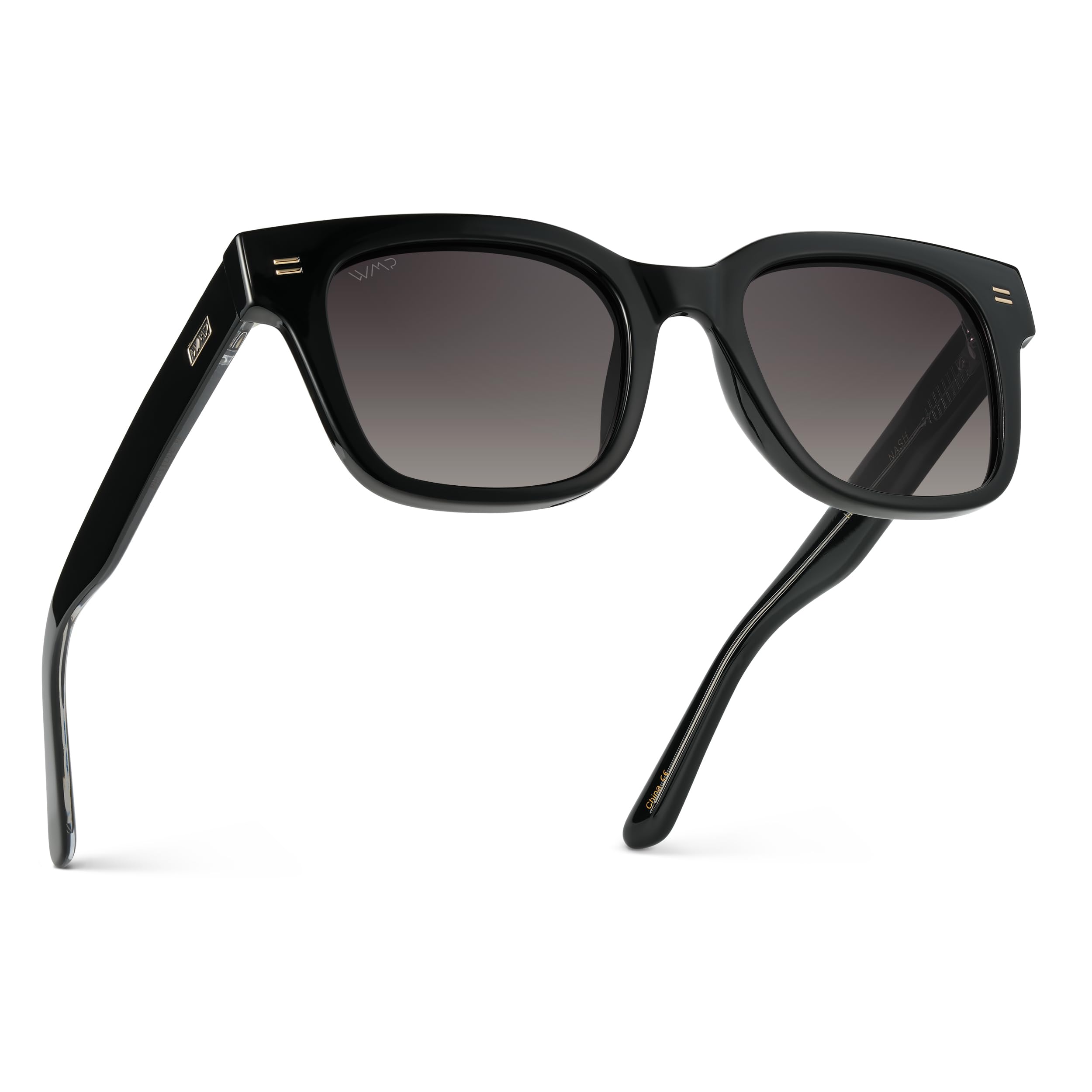 WMP Eyewear - Men's Classic Square Sunglasses, Lightweight Acetate Frame with Polarized Lenses, 100% UV Protection