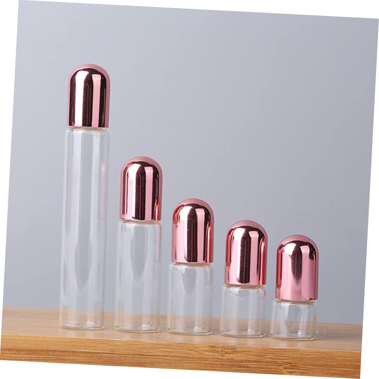 Healifty Lot 4 Mini Bouteilles Roll-on Verre 6 Ml – Flacons Voyage Huiles Essentielles, Parfum, Eau Bénite