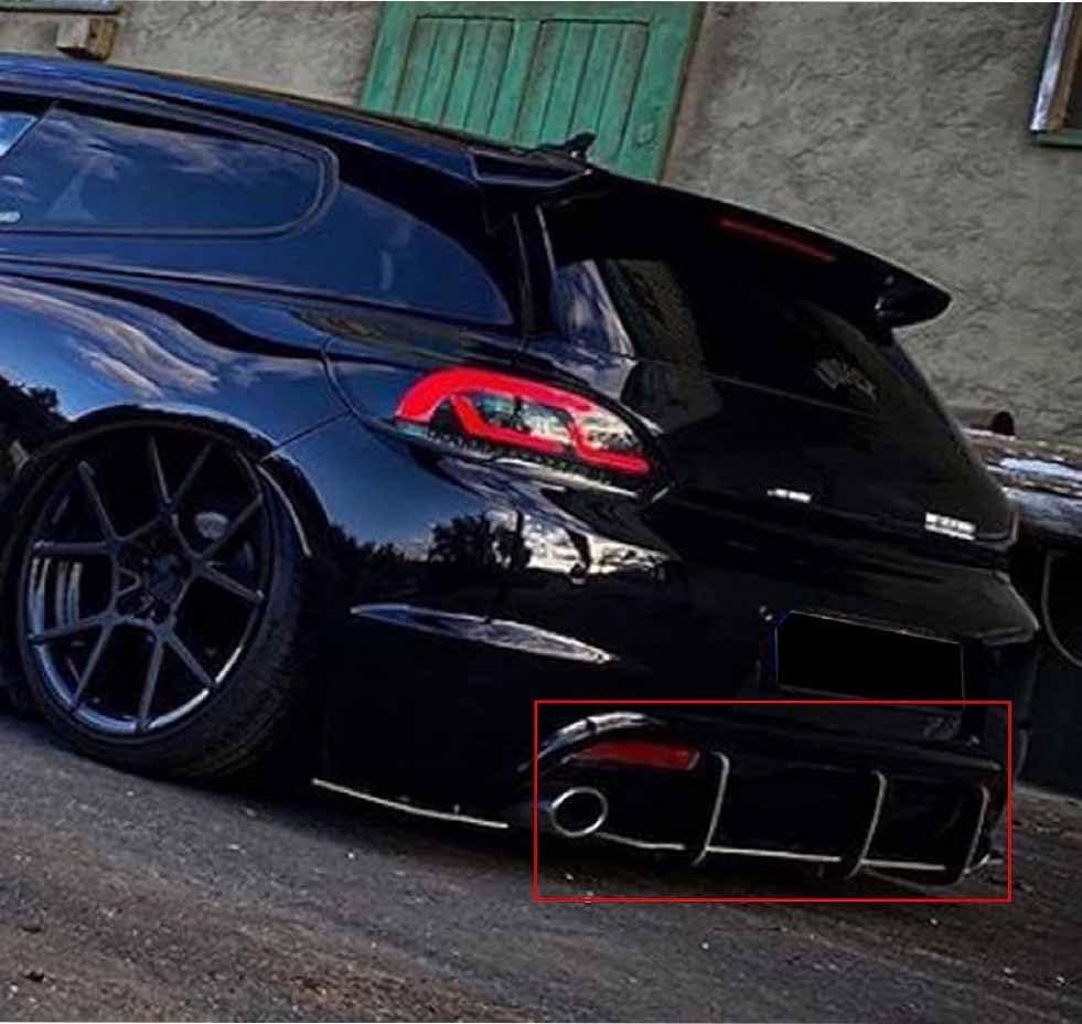 Divisor AleróN Difusor Labio para Scirocco R 2015-2016, Coche Parachoques Trasero Labio Diffuser Placa Alerón Divisor Protector Accesorios