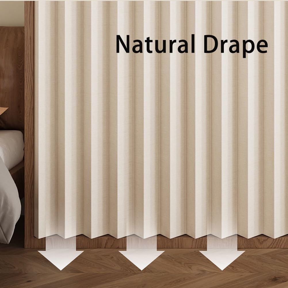 Tenda per Scaffale Magnetiche Piega, Tenda per Cabina Armadio Oscurante Antipolvere Privacy per Bagno Scarpiera Libreria con Binario Silenzioso Autoadesivo(Beige,W 90cm x H 200cm)