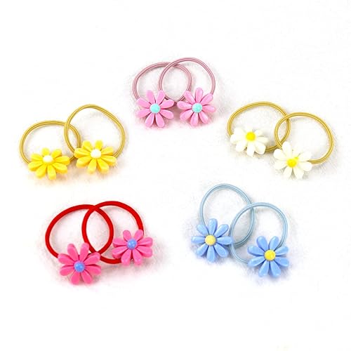 Lazos elásticos para el cabello, banda pequeña de margarita, bandas de goma suave, soporte para cola de caballo, cuerdas de pelo de flores