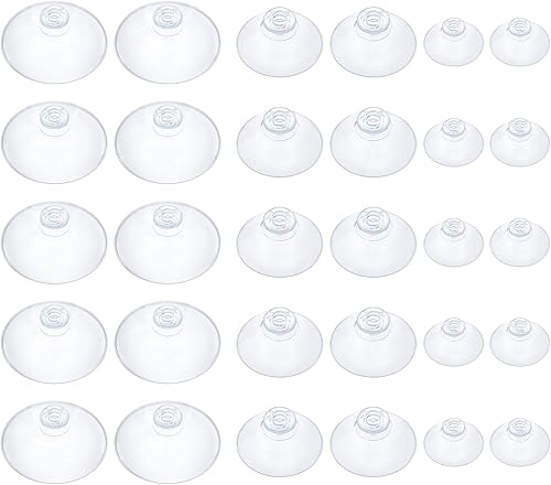 Miniatura 8 de Pawfly Paquete de 30 ventosas para vidrio, pequeñas ventosas de goma para el hogar, cocina, baño, organización, decoración de Navidad (tamaños