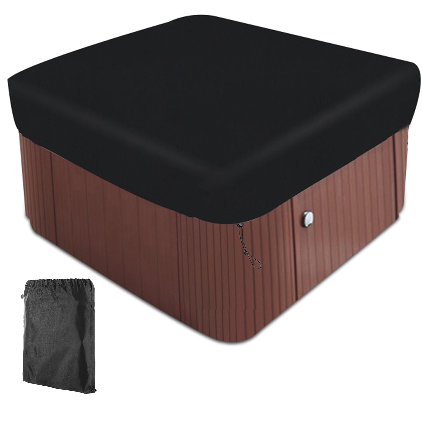 Funda cuadrada impermeable para bañera de hidromasaje, tela Oxford 420D, cubierta de spa al aire libre, impermeable, resistente al polvo, resistente a los rayos UV, cubierta de piscina para bañera de