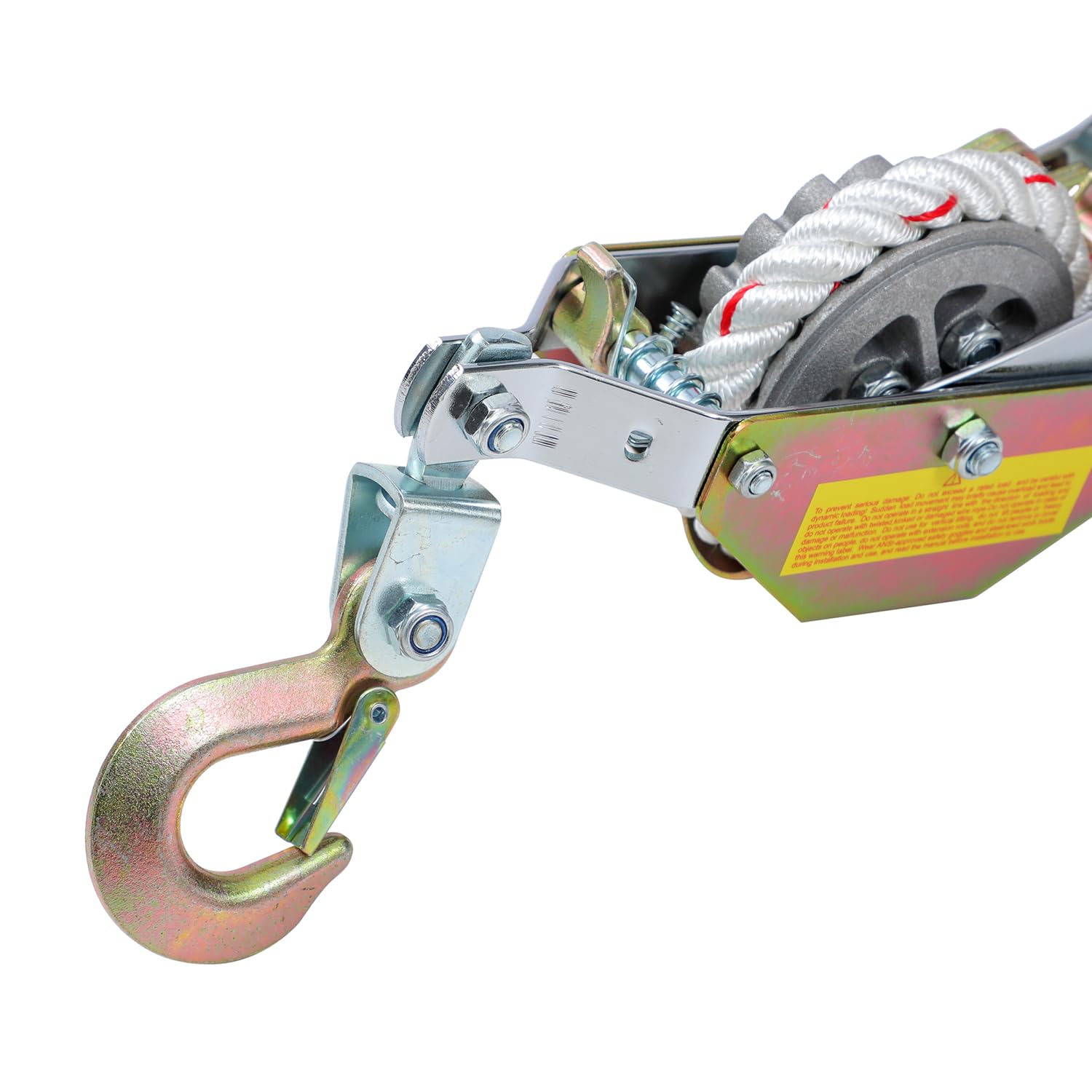 KATSU Tools Tirante a Corda con Cricchetto Pesante, Capacità 3/4 Ton, Corda 15m x 15mm, 2 Ganci in Acciaio, Verricello per Barche, Rimorchi, Tronchi e Abbattimento Alberi