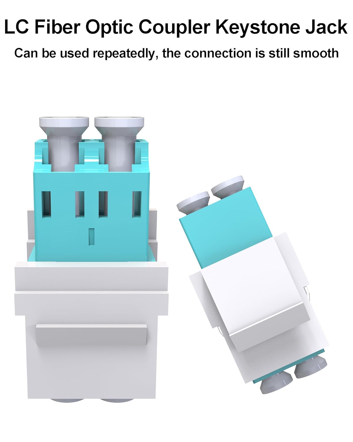 30PCS LC/UPC Fiber Optic Coupler Keystone Jack, Duplex LC to LC Fiber Adapter Multimode for Patch Panels and Wall Plates