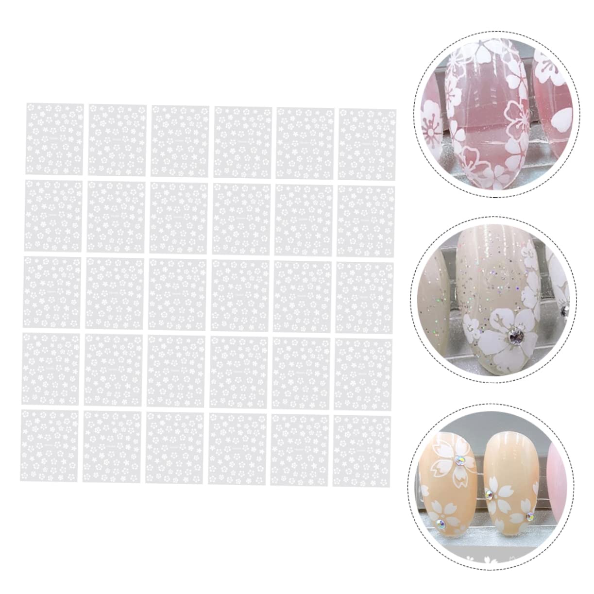 PACKOVE 5 Set Adesivi Per Unghie Fiori Delicati Stickers Per Decorazione Unghie Autoadesivi Nail Art Per Manicure Diy Per Casa E Salone Per Amanti Della Nail Art 30 Fogli*5