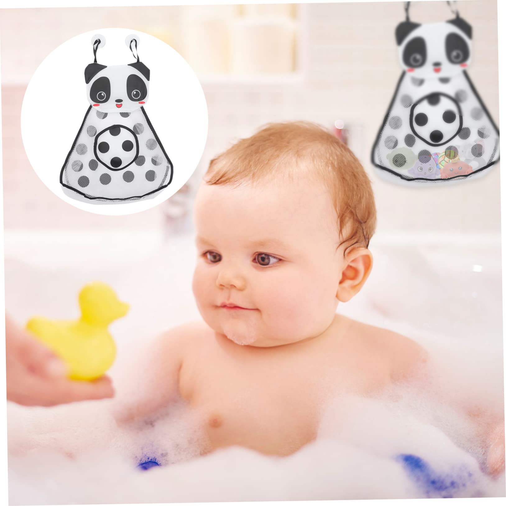 Abaodam 5pièces Pochette De Rangement Pour Jouets De Bain Mesh Organisateur Suspendu Animaux De Rangement Pratique Pour Garçon Fille Pour Salle De Bain Et
