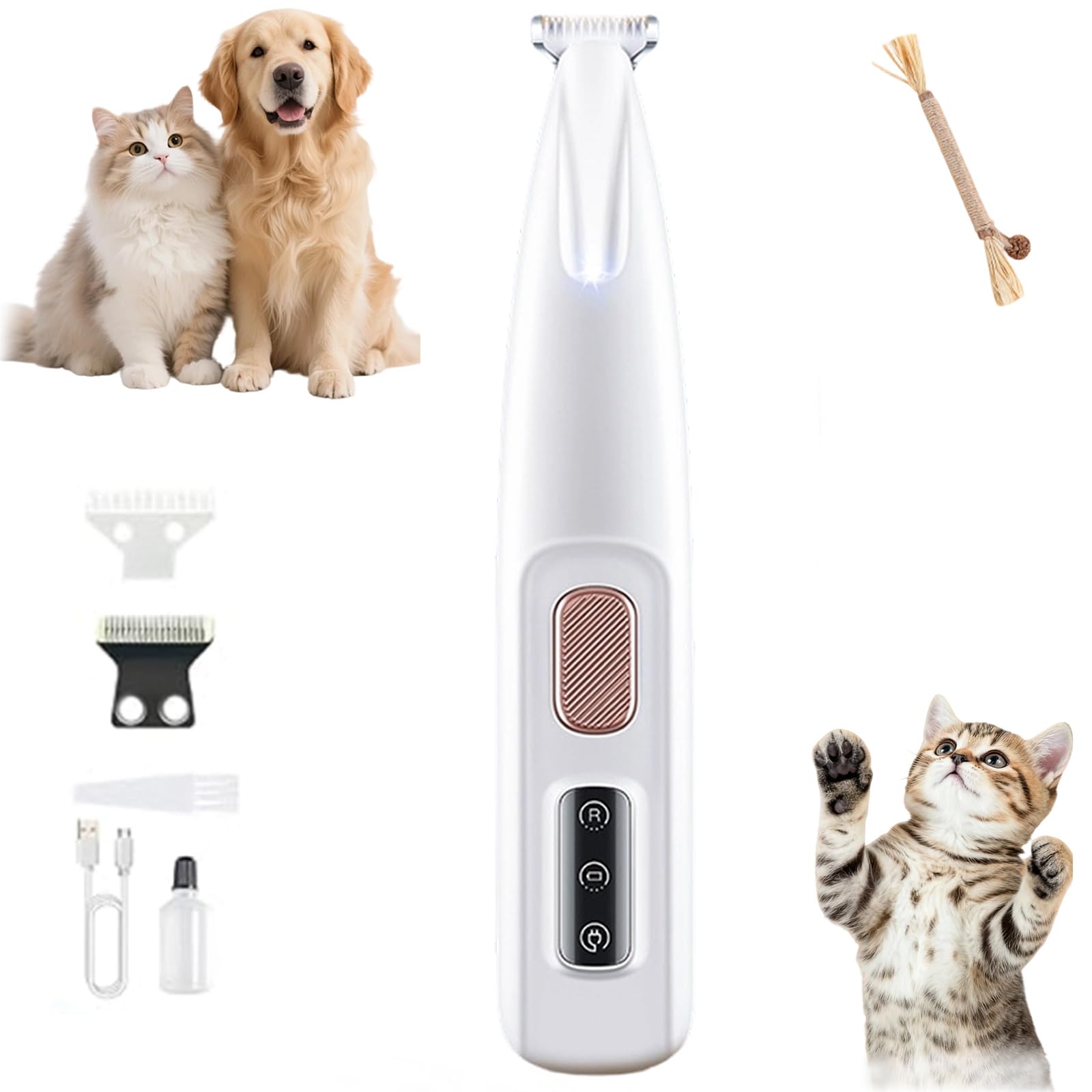 Tondeuse De Précision Pour Chat, Tondeuse Chat Silencieuse, Tondeuses étanches Rechargeables Pour Patte De Chien Entre Les Coussinets, Avec LED - épilation Facile (1PC-A)
