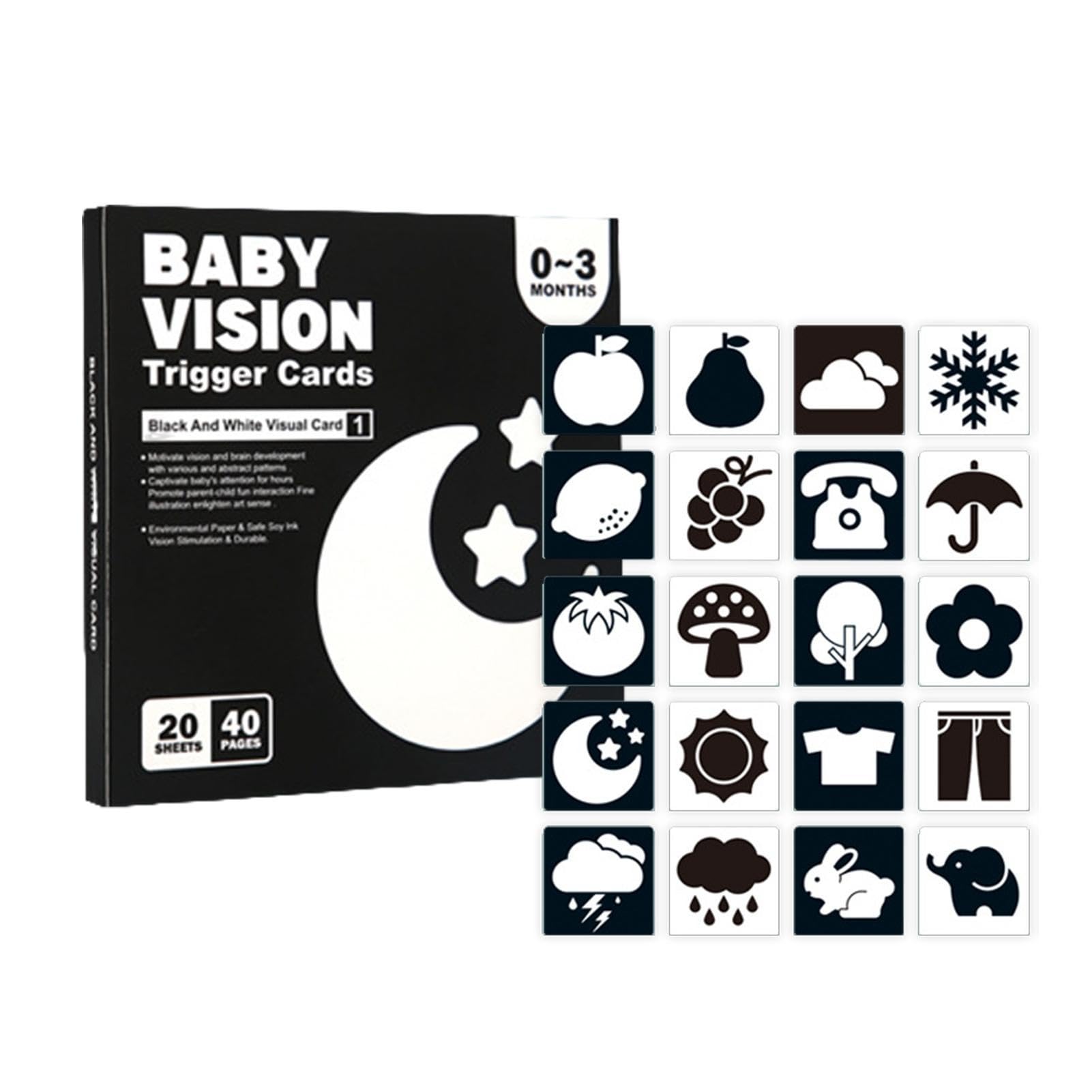 High Contrast Cards Clear Printing Educational Sensory