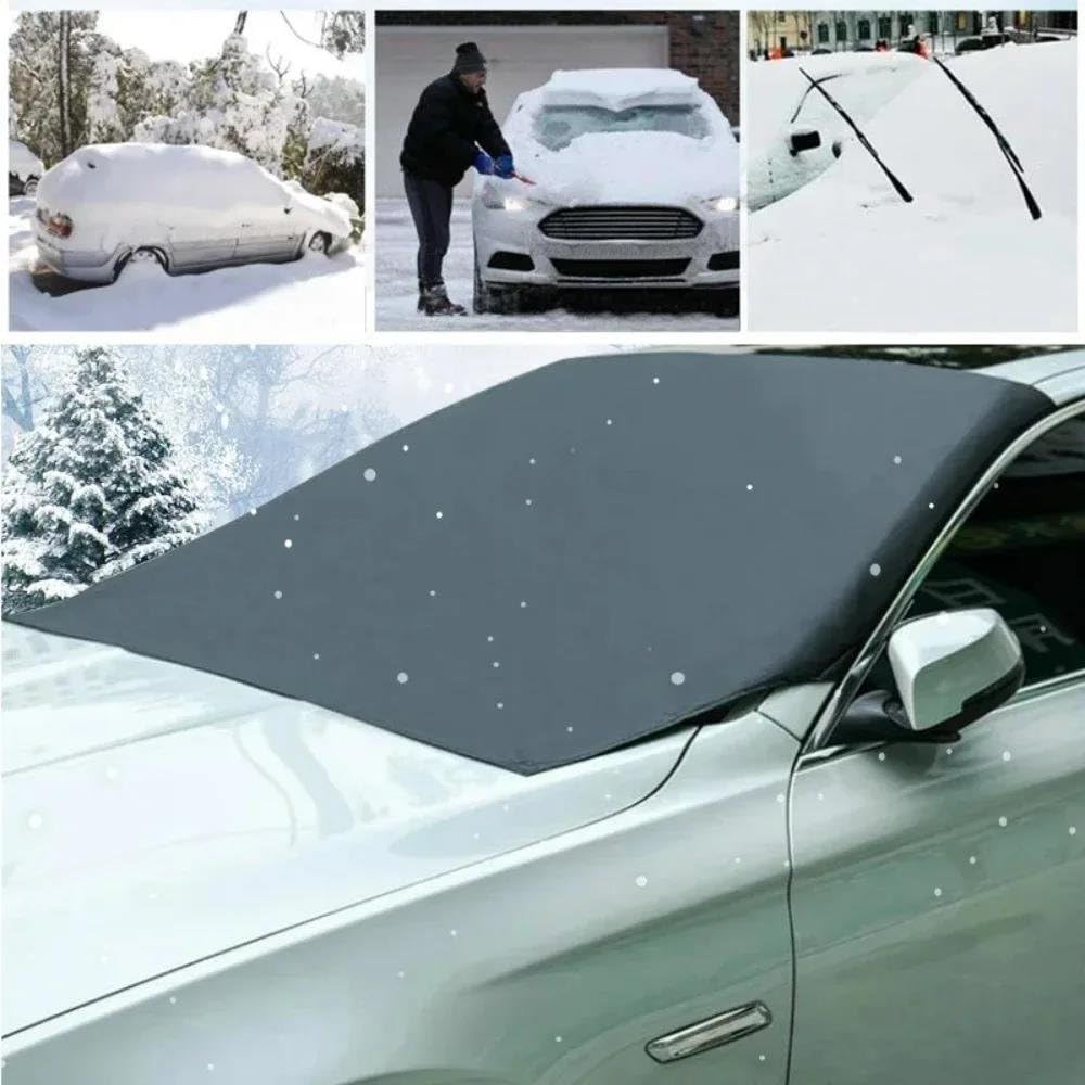 Generico 210 * 120 Cm Magnetico Auto Scudo Neve Addensare Protezione Parabrezza Mezza Copertura Impermeabile Prevenzione Finestrino Anteriore Gelo Copri Parabrezza Auto Inverno