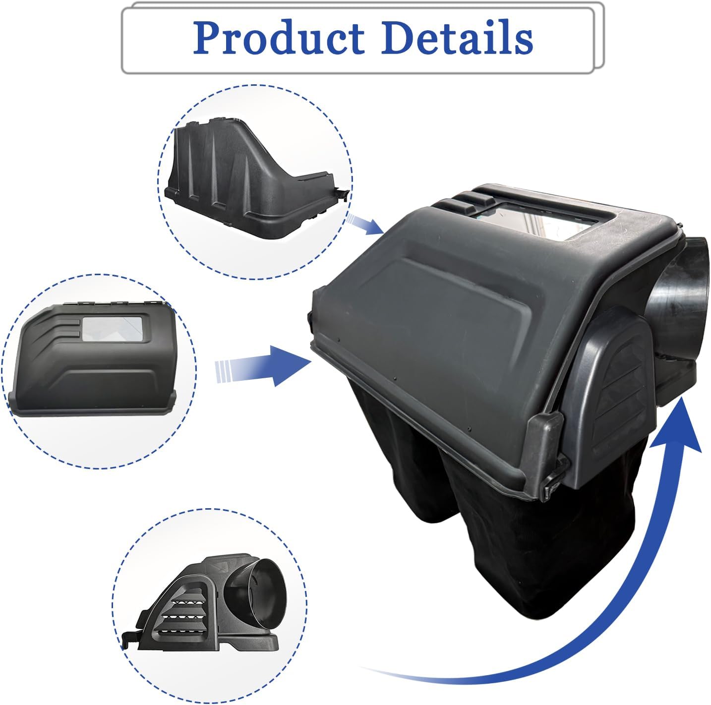 (Note：No Iron stents) Twin Bagger/Double Bagger kit Compatible with 42-46inch Side Discharge Decks 、 Zero-Turn Lawn Mowers 36 Inch Lawn Tractors 2020 and After 36 Inch Double Bagger Riding Mowers