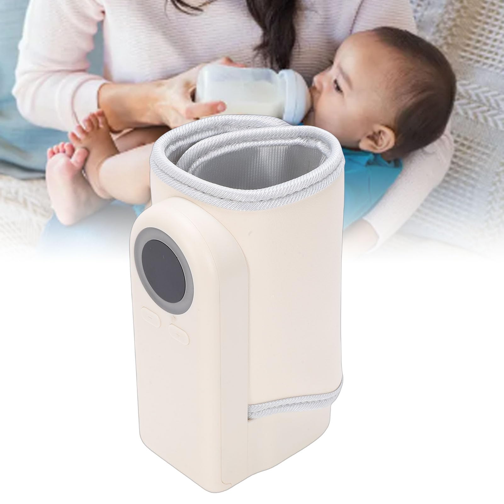Generic Scaldabiberon Portatile, Riscaldamento Rapido Ricaricabile 2 Minuti 48 Ore di Controllo della Temperatura con Luce Notturna e Isolamento Termico per Viaggi a Casa e in Auto