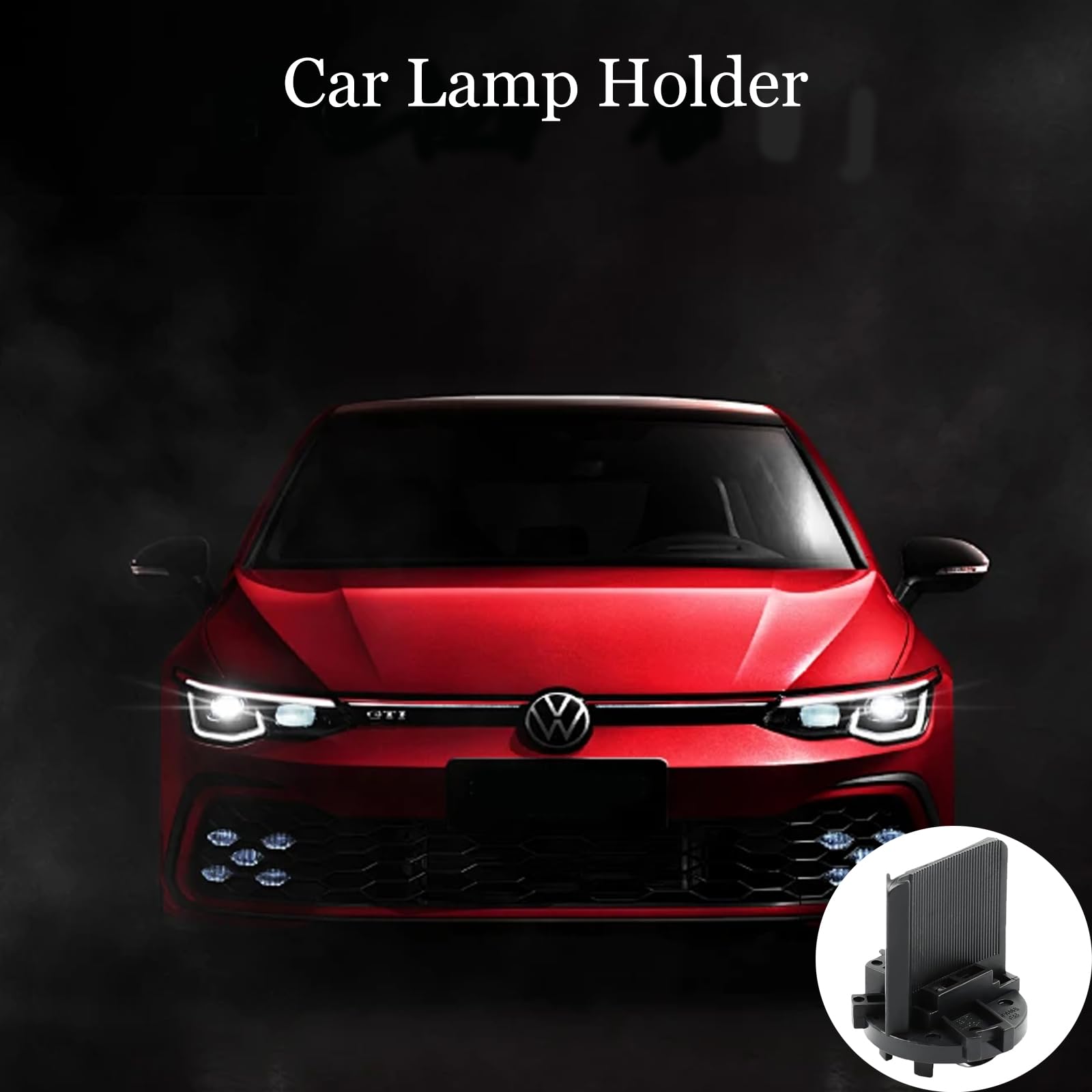 Supporti per Lampade Alogene, Fleymu 2 Pezzi Fari H7 di Ricambio 5K0941109 per Golf 6, Golf 7, MK6, MK7, Anabbaglianti Supporto Faro Compatibili con Tiguan, Touran, Sharan e Scirocco (Color : Black)