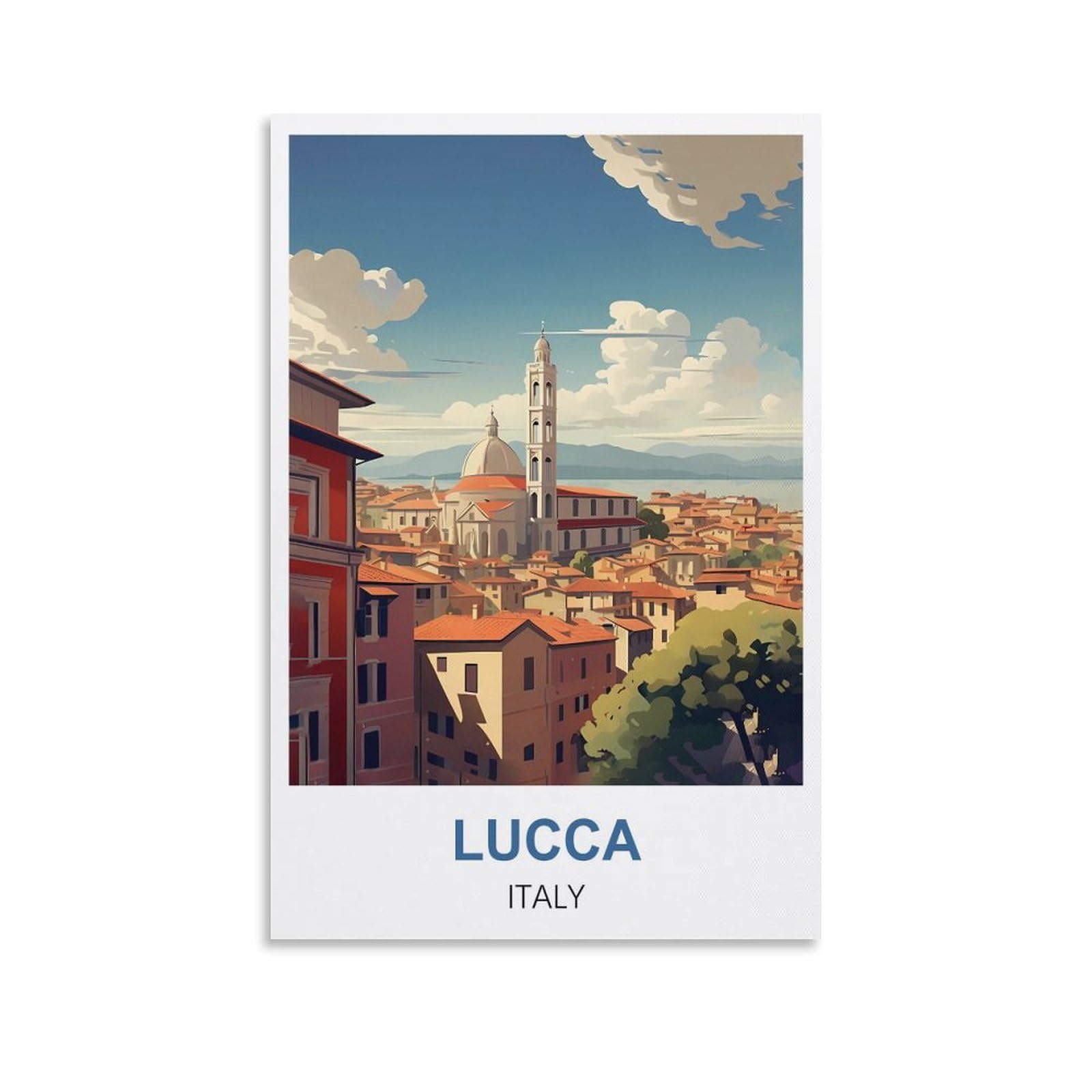 Metal Sign Tin Sign Lucca Italy Vintage Metal Sign Home Wall Room Decoration 20x30cm
