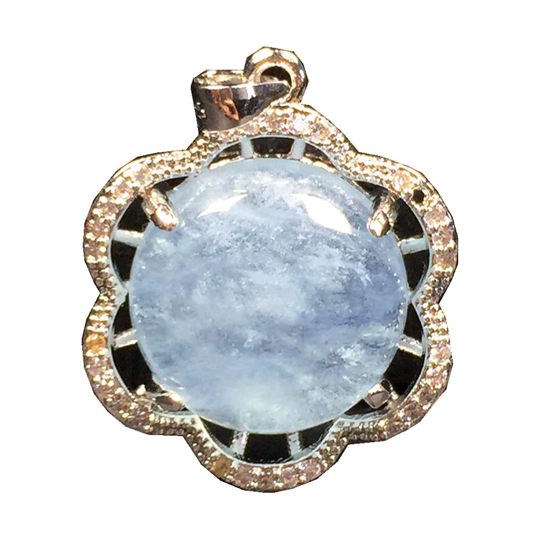 Pendentif Délicat Perle Mers Du Sud & Aigue-marine Cristal - Argent 925 - Rose-Mimosa