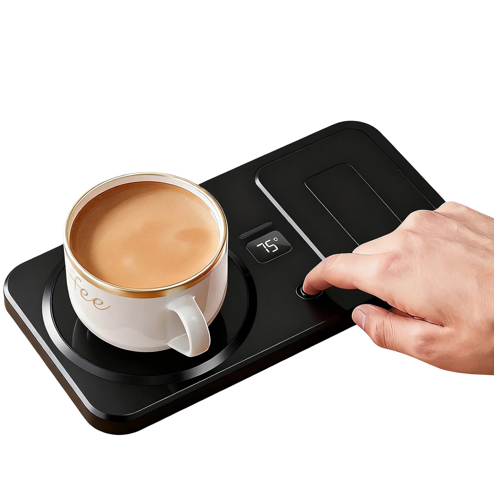 Calentador de Tazas con Carga Inalámbrica USB | Estación de Bebida Inteligente con 3 Temperaturas para Café, Té y Leche | Accesorio para Oficina y Casa