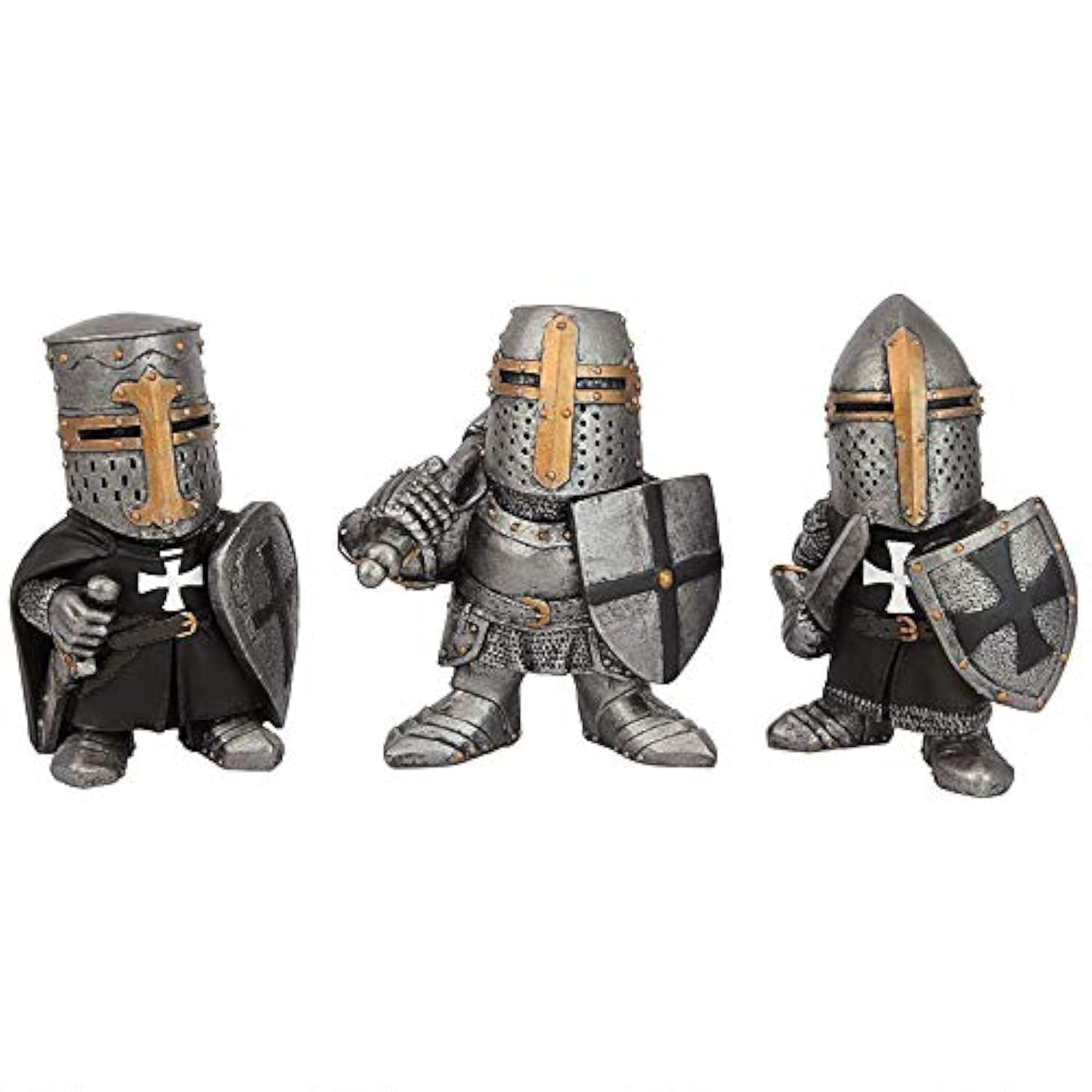 Design Toscano Wee Medieval Crusader Knights of The Gothic Realm Statue Set of Three