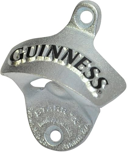 Guinness - Abridor de botellas de metal para barra o cocina Negro