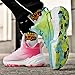 Bacury Basketball Shoes for Women and Men, Lightweight Non Slip Outdoor Sports Fashion Sneakers PinkGreen Size 8 Multicolor