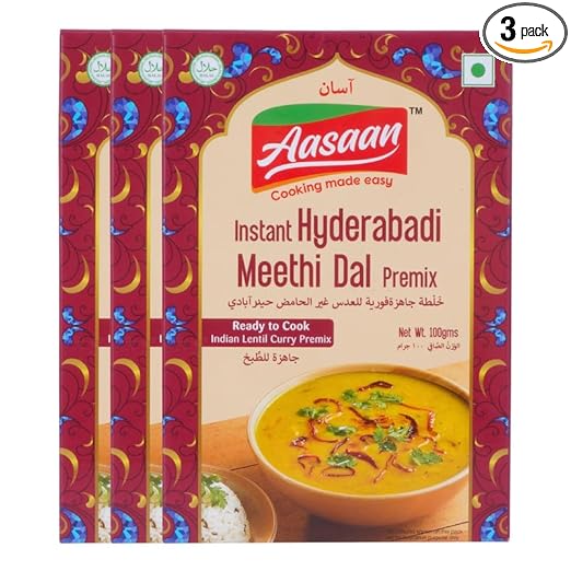 Meethi Dal Premix 100gms, Ready to Cook Dal Mix, Instant Hyderabadi Meethi Dal Premix, Ready to Cook Meethi Dal Mix, Indian Lentil Curry Premix, Home Food with Hand Picked Flavours (Pack of 3)