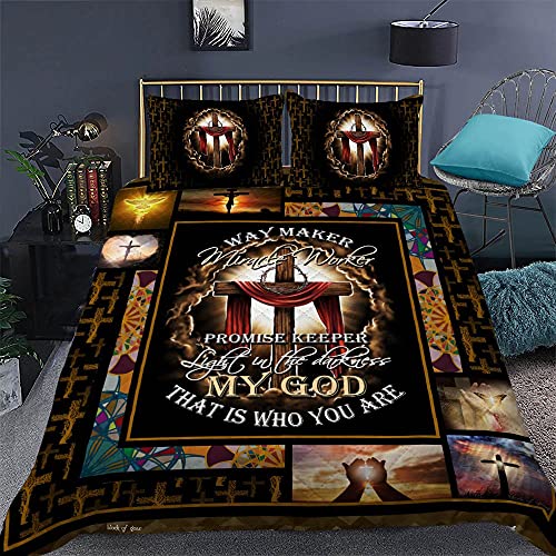 Geembi Quilt Bedding Set-Jesus Christian. My God That Is Who You Are Quilt Bed Set Thh2600Qs, King Size Coverlet For All Season-Soft Microfiber Bedspread+Pillows-Quilts Gifts (King,Queen,Twin) #TOP1