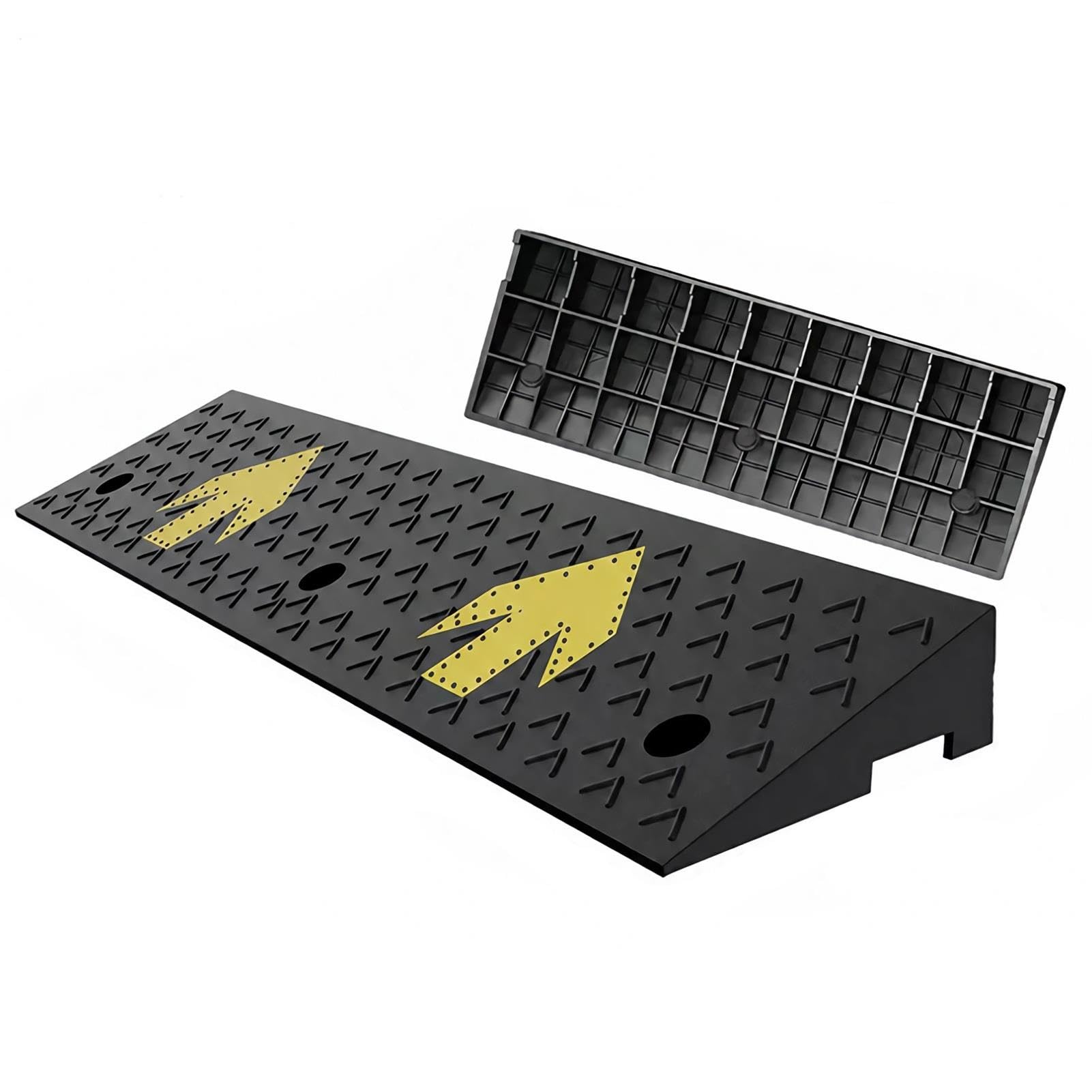 Rampa de Goma con Flecha para Bordillos, Rampa de Carga, 100 × 35 cm