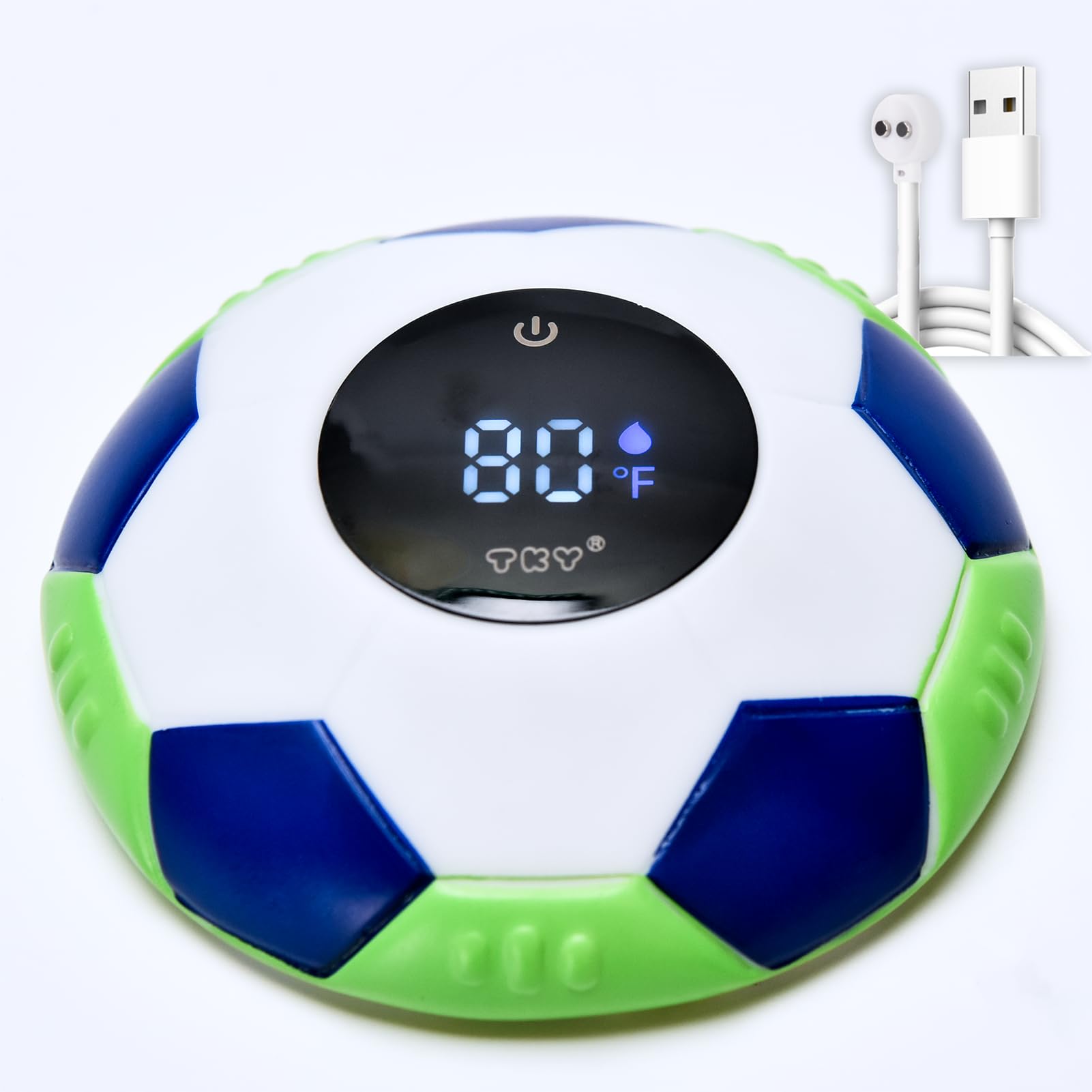 TKY Termometro da bagno per bambini con giocattoli galleggianti, monitor digitale della temperatura dell'acqua e della temperatura ambiente, termometro ricaricabile con avvisi per gli elementi