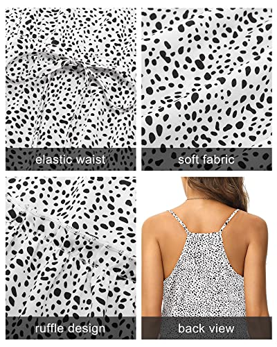 Image of Newshows Women's Summer Casual Dress Cute A Line Ruffle Hem Flattering Fit Beach Vacation Sundress