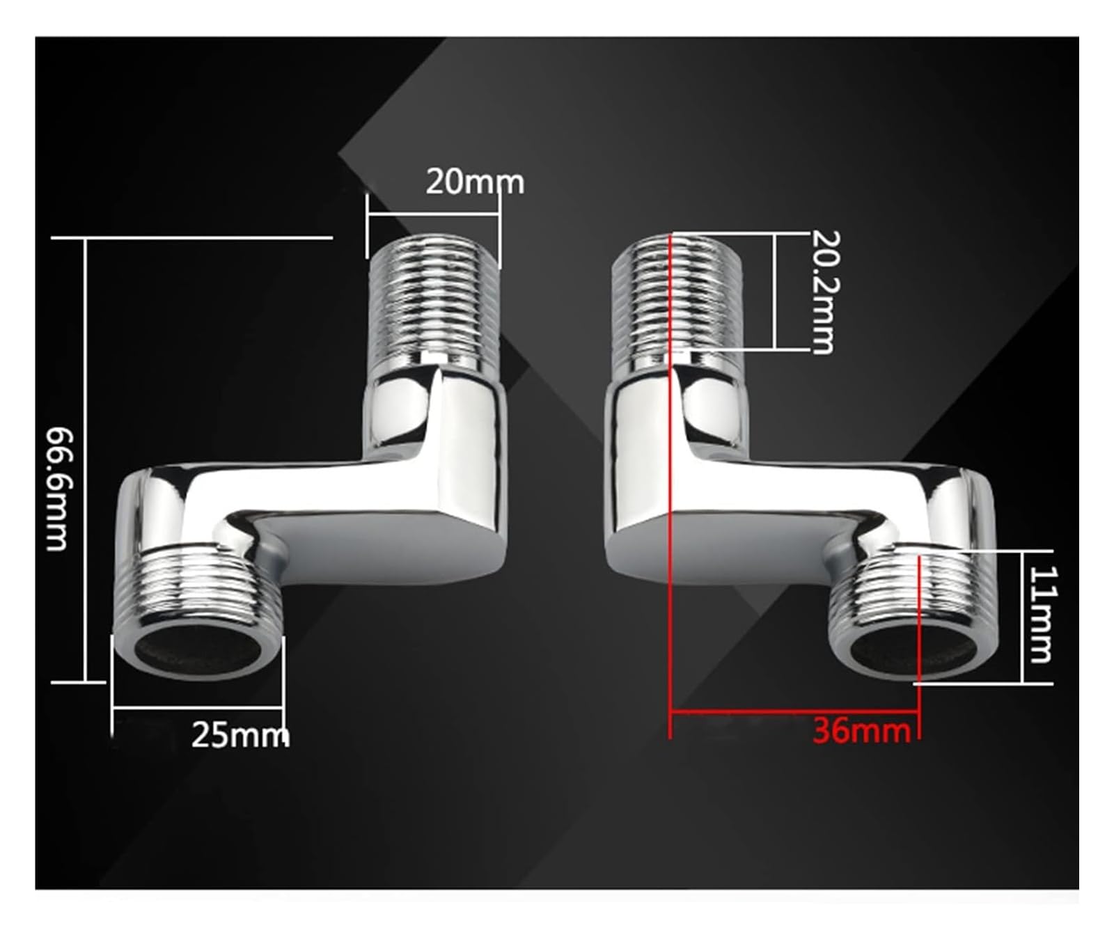 Reductor de grifo macho, adaptador de g3/4 a g1/2, reductor de latón de 3/4 a 1/2, grifo de esquina con tornillo excéntrico, adaptador de g1 macho a g3/4 hembra de g1/2 a g3/4(Chrome B)