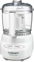 Cuisinart Mini-Prep Plus Food Processor, 24-Ounce Mini Food Processor to Chop Herbs, Vegetables, and Hard Cheese, 24-Ounce Work Bowl, Reversible Stainless Steel Blade, DLC-2A, White