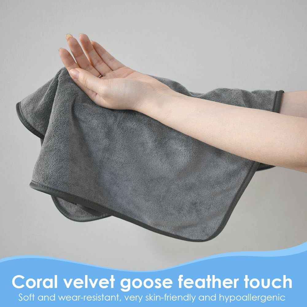 Lot De 2 Essuie-mains Microfibre VIVOTE 40x70 Cm - Super Absorbant, à Séchage Rapide, Avec Boucle
