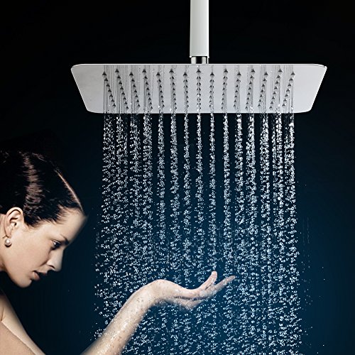 Sr Sun Rise 12 Inch Rain Shower Head Brushed Nickel 304 Stainless Steel High Pressure Rainfall Showerhead Ultra Thin Water Saving #TOP4