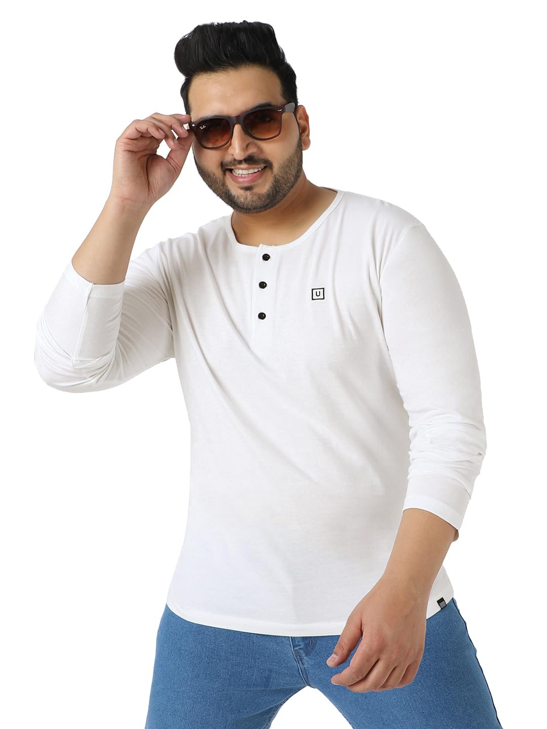 Urbano Plus Men’s Cotton Full Sleeve Henley T-Shirt | Solid Color Regular Fit Tee Urbano Plus Men’s Cotton Full Sleeve Henley T-Shirt | Solid Color Regular Fit Tee