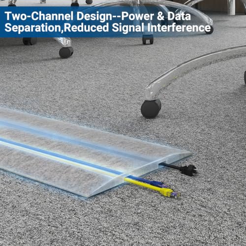 Natwind Floor Cord Cover,Carpet Cord Hider,47.4’’ Felt Cable Cover with Velcro/3M Tape,Wire Hider,2 Channels Cable Protector for Electric Cord,Extension Cord Hider for Office,Exhibitions,Home,Grey by Natwind - Image 9