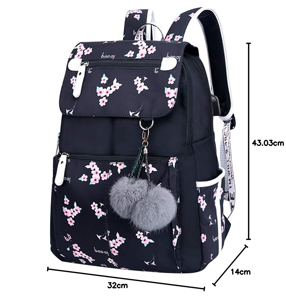 Sac a Dos Scolaire College Lycee Fille Ados Sac à Dos Collège École Lycée Ado Cartable Sac a Dos Ecole Daypack USB Port de Charge Sacs Scolaires Grand Sac à Dos Femme Ville Voyage Loisir Collégienne