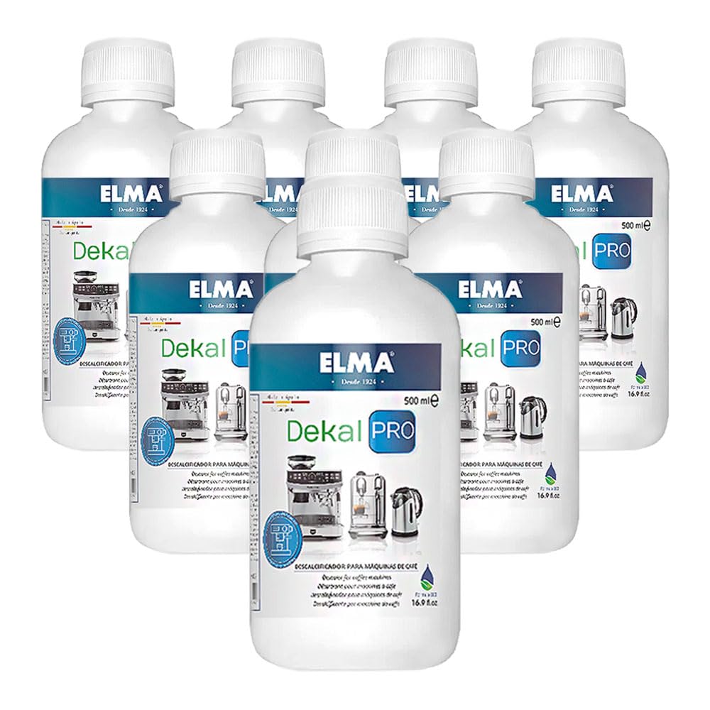 Descalcificador Cafetera DekalPRO, Líquido Descalcificador Universal Compatible con Todas las Máquinas de Café y Hervidores de Agua, Ecológico, 500 ml, 8 unidades