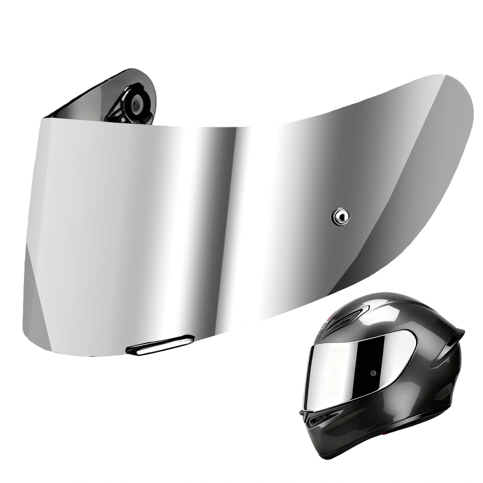 Photo 1 of UKIAF K1S Visor Replacements Compatible with AGV K1 K1S K3SV K5 K5S Helmets 1 Pack Silver Suitable for Only Day Use
