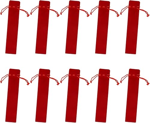 Miniatura 6 de Tupalizy Bolsa de terciopelo de 6.9 x 1.4 pulgadas con cordón para bolígrafo, funda de gamuza para bolígrafo, estuche pequeño para proteger regalos,