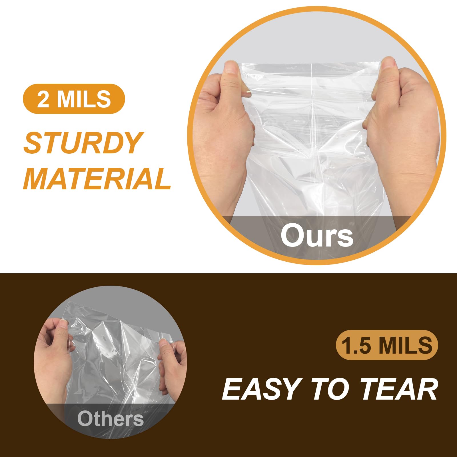 Toosci 8" x 11" Clear Cellophane Treat Bags with Bottom Gusset & Twist Ties – for Baked Goods, Cookies, Candies, Chocolates, Popcorn & Gift Packaging (50 Pcs, 2 mils)